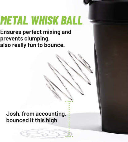 Shaker Bottle with Shaker Balls Leak Proof Drink Shaker Bottle for Shake and Pre Work Out Best Shaker Cup (BPA Free)